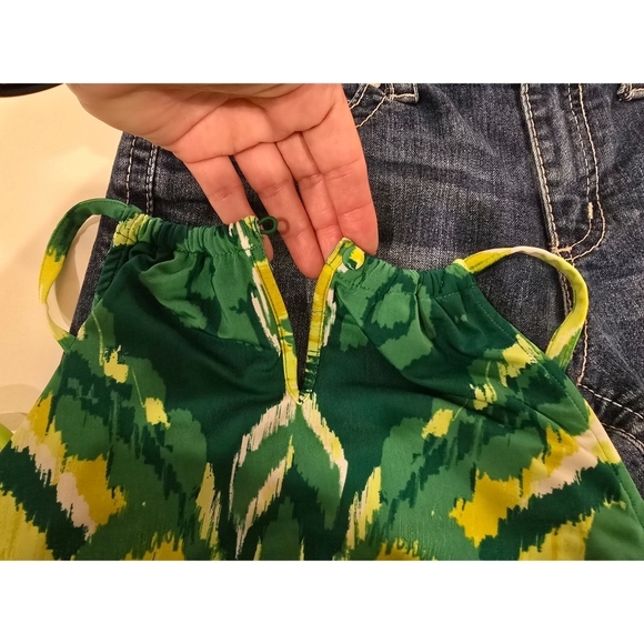 INC International Concepts Green and Yellow Dress Size Large - Picture 4 of 8